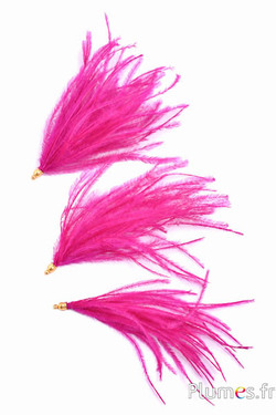 Hanger struisvogel - 9-12 cm - fuchsia
